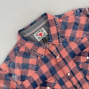 Desert Son Mens L Buffalo Plaid Western Shirt Pearl Snap Cowboy Ranchwear